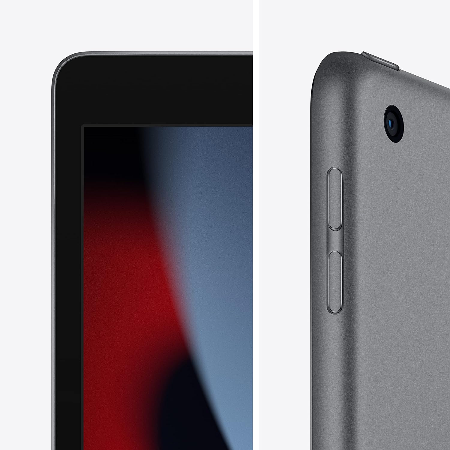 Back view of Apple iPad 9th Generation showing Space Gray finish and rear camera
Back view of Apple iPad 9th Generation showing Space Gray finish and rear camera